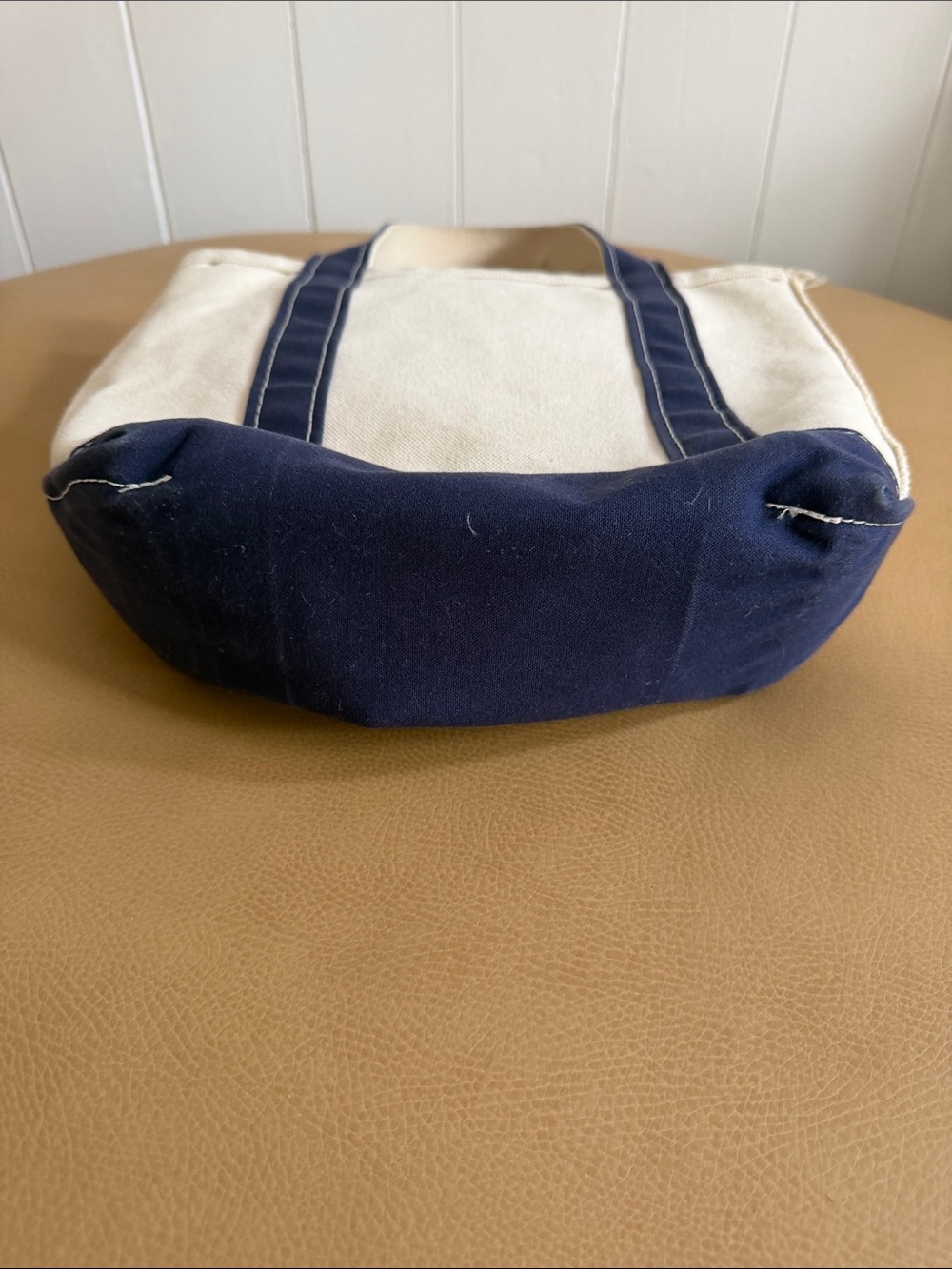 LL bean Canvas Tote Bag with Navy Trim - Women Bags - Picture 4 of 6
